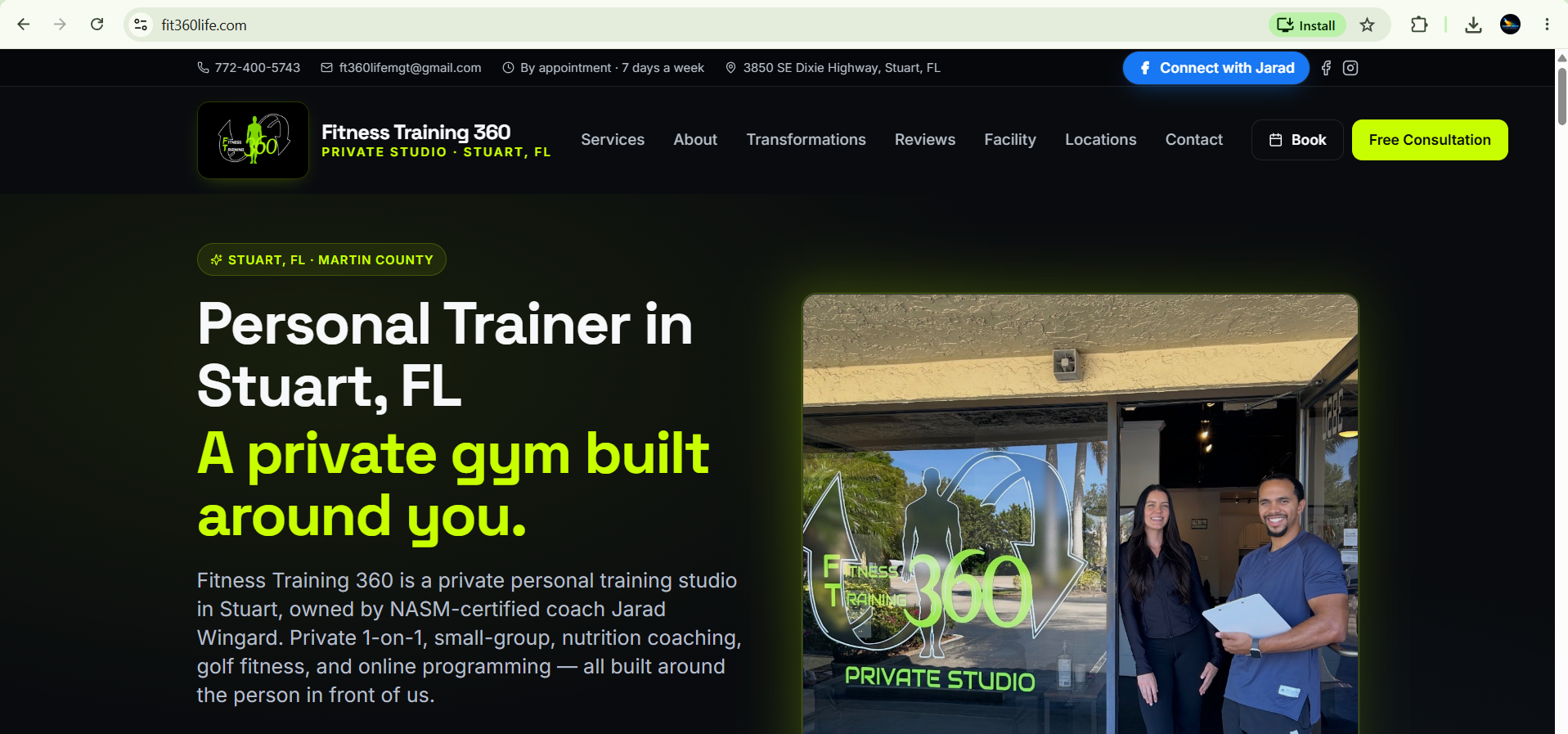 Fitness Training 360 website