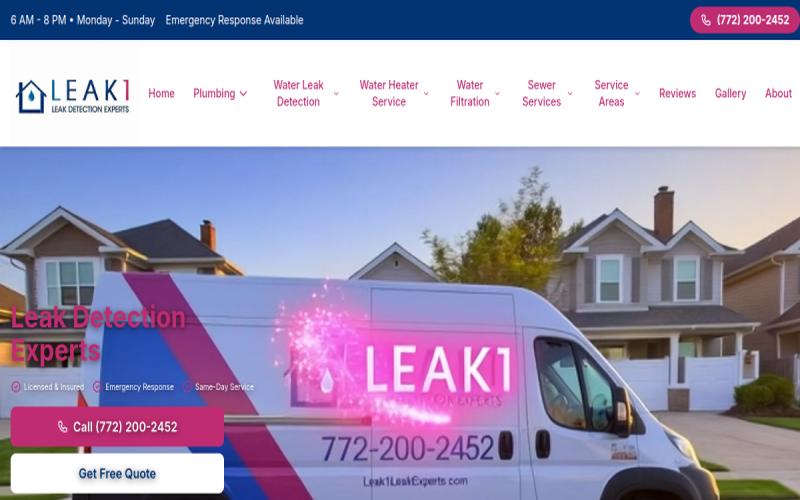 Leak 1 Leak Experts website