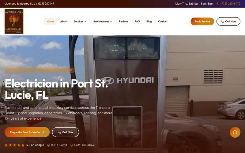 Southern Light Solutions website